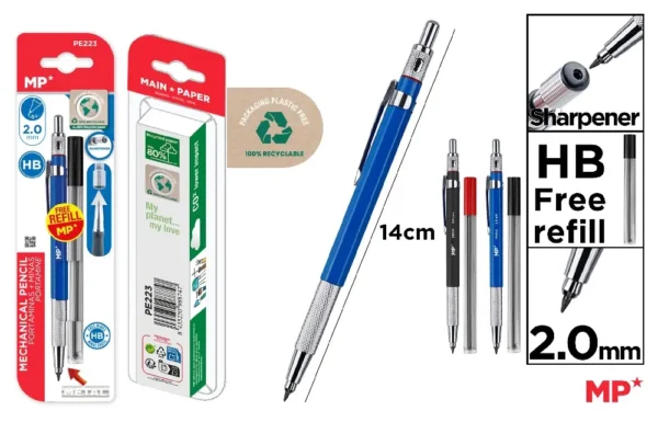 METALLIC MECHANICAL PENCIL 2.0 mm + LEAD