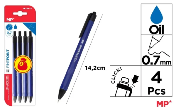 OIL INK PEN 0.7 mm BLUE.