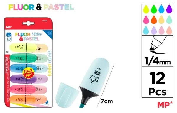 HIGHLIGHTER MARKER MINI 12 UNITS.