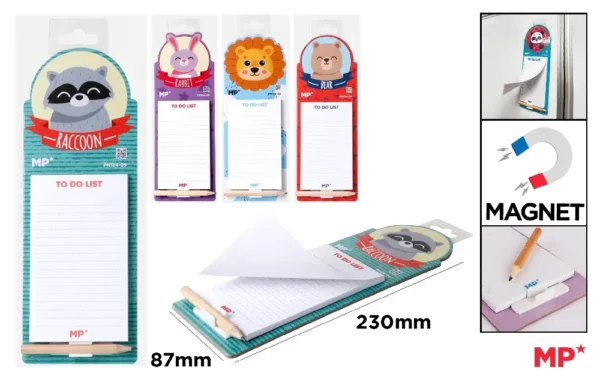 MAGNET NOTEPAD WITH PENCIL.