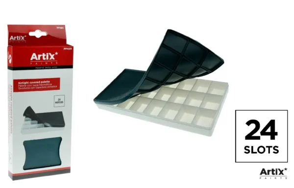 PLASTIC MIXING PALETTE WITH LID AND SPAC