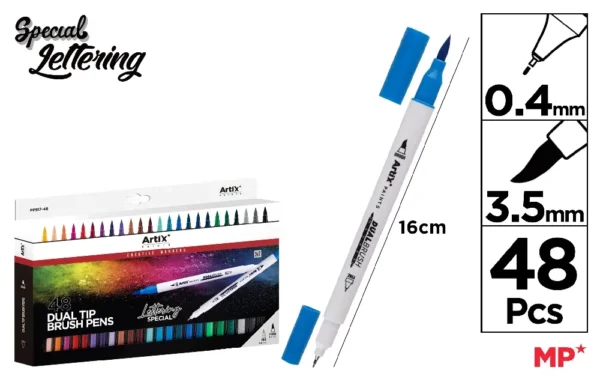 DOUBLE TIP BRUSH LETTERING MARKER 48 UNI