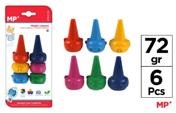 FACES SHAPE PLASTIC CRAYONS