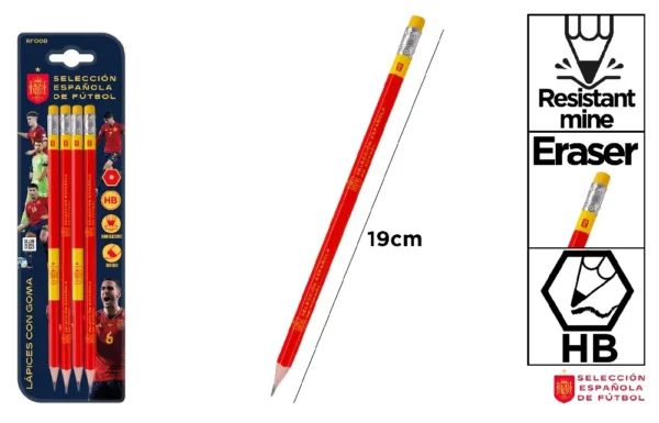 PENCILS WITH ERASER  4 Units.