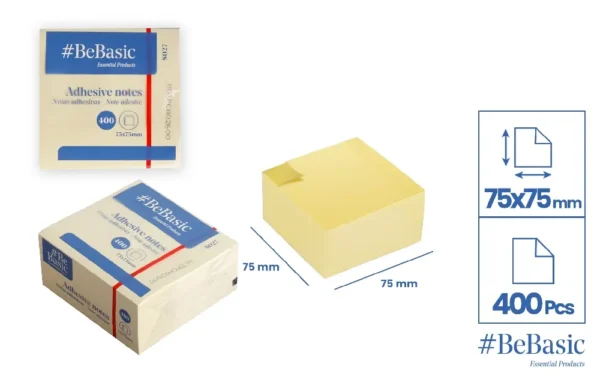 ADHESIVE NOTES 75 x 75 mm 400 SHEETS.