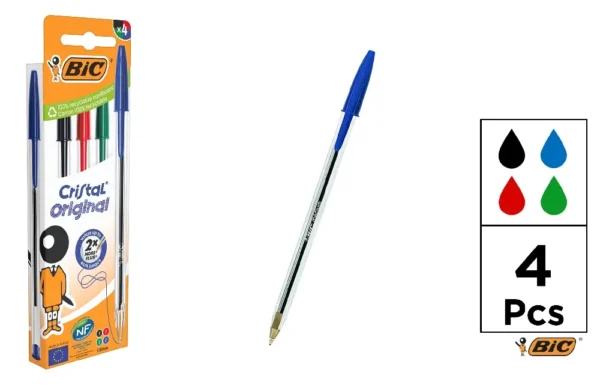 CRYSTAL BALLPOINT MED 1.0 mm 4 pcs. AST