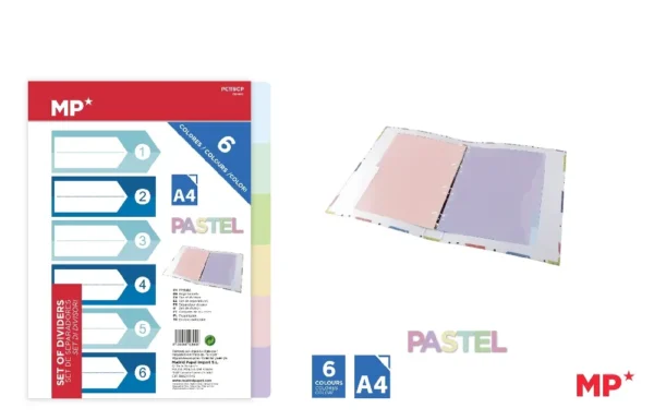 DIVIDERS 6 PASTEL COLORS A4