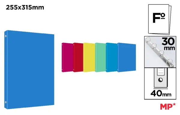 HIGH QUALITY PP RINGBINDER 4 RINGS 30 mm