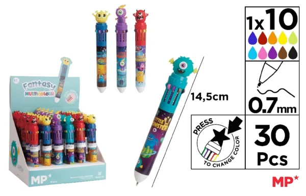 10-COLOUR FANTASY BALLPOINT PEN 0.7 mm.