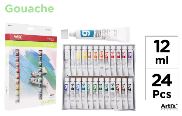 TEMPERA PAINT SET 12 ml TUBES.