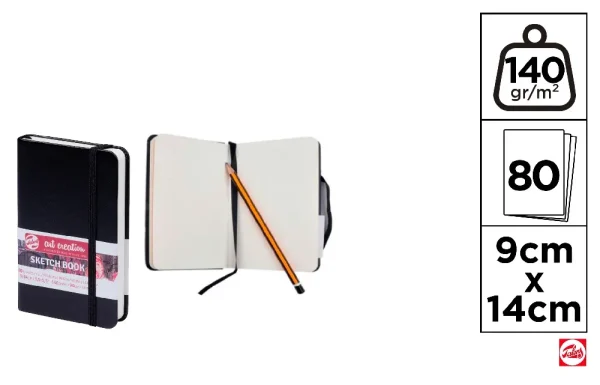 SKETCHBOOK BLACK 9 x 14 160 g TALENS.