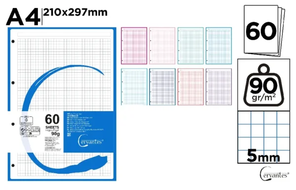 COLOR REFILL FOR RING BINDERS 60 SHEETS.