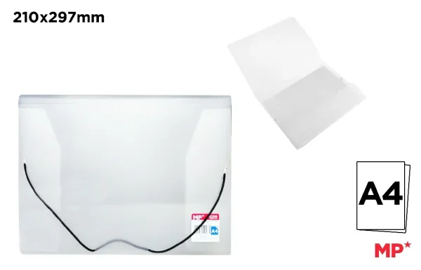 POLYPROPYLENE FOLDER WITH FLAPS AND ELAS