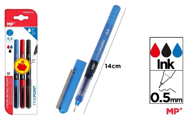 LIQUID INK NEEDLE POINT PEN 0.5 mm.