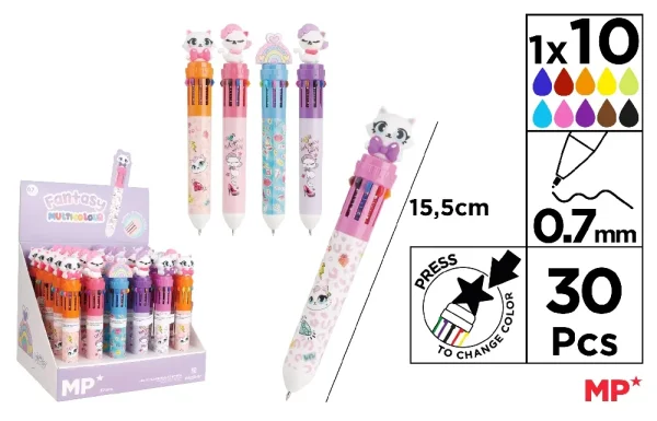 10-COLOUR FANTASY BALLPOINT PEN 0.7 mm.