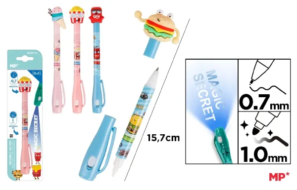 INVISIBLE INK PEN MAGIC SECRET 2 IN 1.