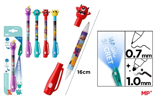 INVISIBLE INK PEN MAGIC SECRET 2 IN 1.