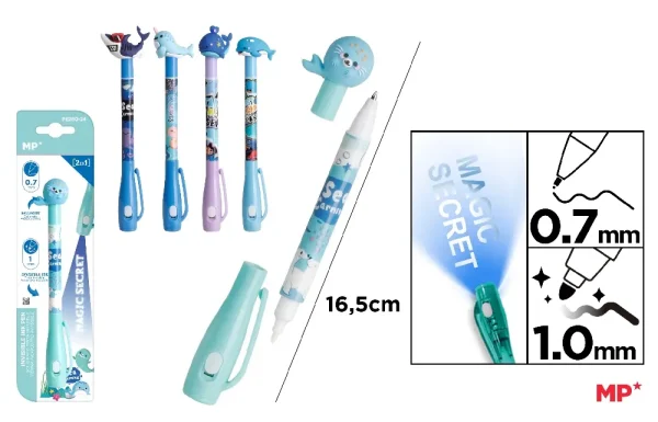 INVISIBLE INK PEN MAGIC SECRET 2 IN 1.