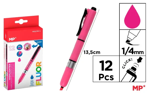 RETRACTABLE HIGHLIGHTER MARKER CHISEL TI