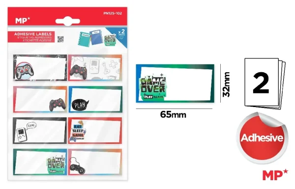 DECORATED CUSTOMIZABLE ADHESIVE LABELS.
