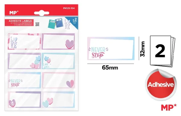 CUSTOMIZABLE DECORATED ADHESIVE LABELS.