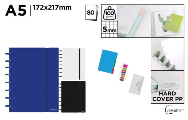 RING NOTEBOOK WITH REMOVABLE SHEET A5