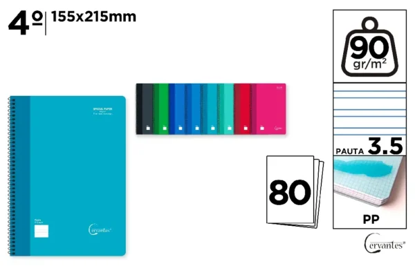 SPIRAL NOTEBOOK POLYPROPYLENE COVER 80 S