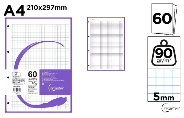 COLOR REFILL FOR RING BINDERS 60 SHEETS.