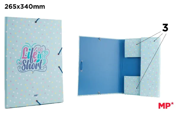 FOLDER Fº WITH FLAPS AND ELASTIC BANDS