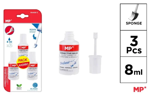 CORRECTION FLUID WITH SPONGE APPLICATOR.