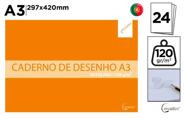 DRAWING NOTEBOOK A3 120 g/m² PLAIN.