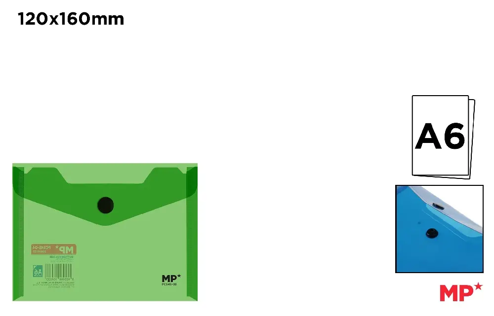POLYPROPYLENE ENVELOPE FOLDER WITH BUTTO
