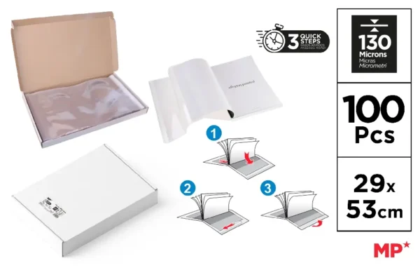 ADJUSTABLE PLASTIC BOOK COVERS 130 micro