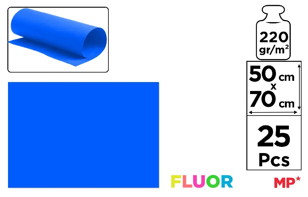 FLUORESCENT CARDBOARD CARD 50 x 70 cm cm