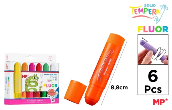 FLUORESCENT SOLID TÉMPERA 6 UNITS.