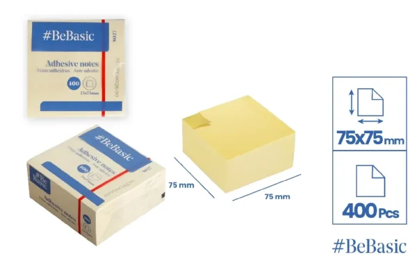 ADHESIVE NOTES 75 x 75 mm 400 SHEETS.