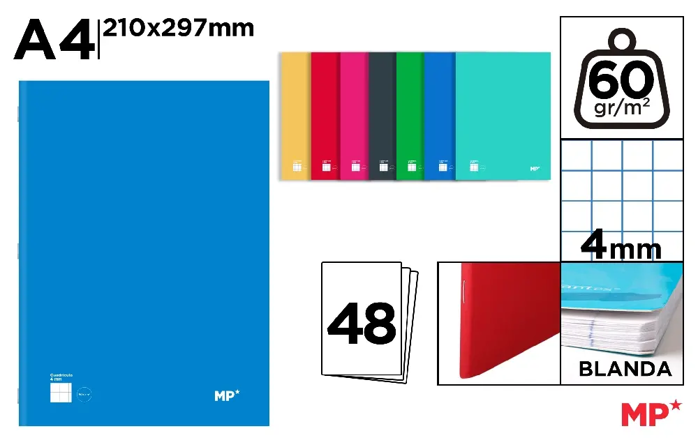 STAPLED NOTEBOOK SOFT CARDBOARD COVER 48