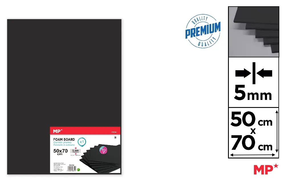 FOAM BOARD 50 x 70 cm cm 5 mm