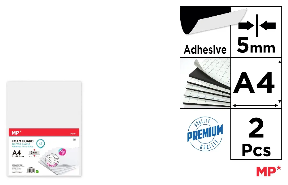 ADHESIVE FOAM BOARD A4 5 mm