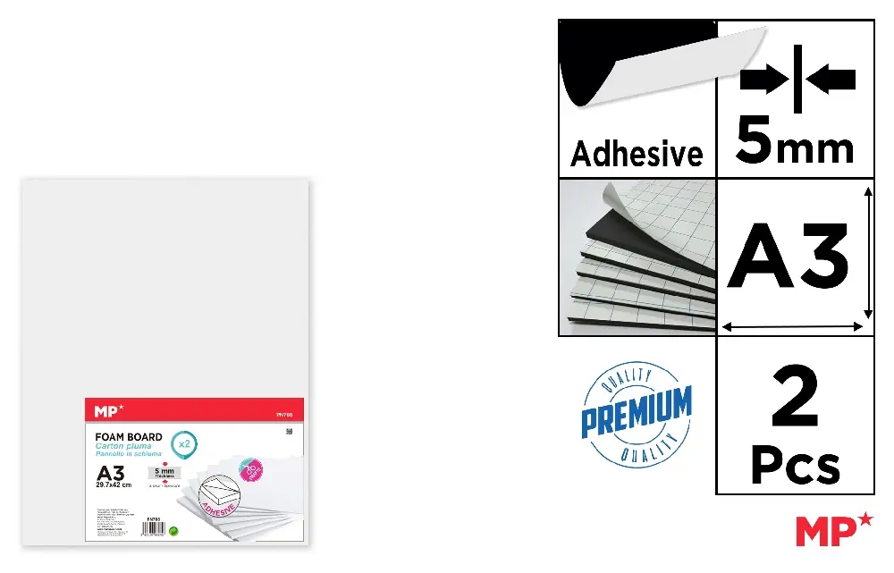 ADHESIVE FOAM BOARD A3 5 mm