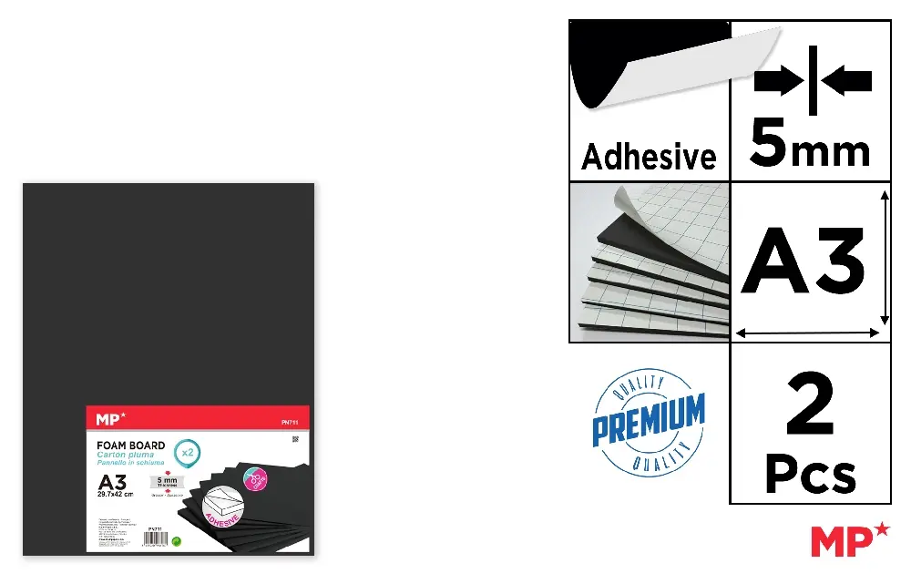 ADHESIVE FOAM BOARD A3 5 mm
