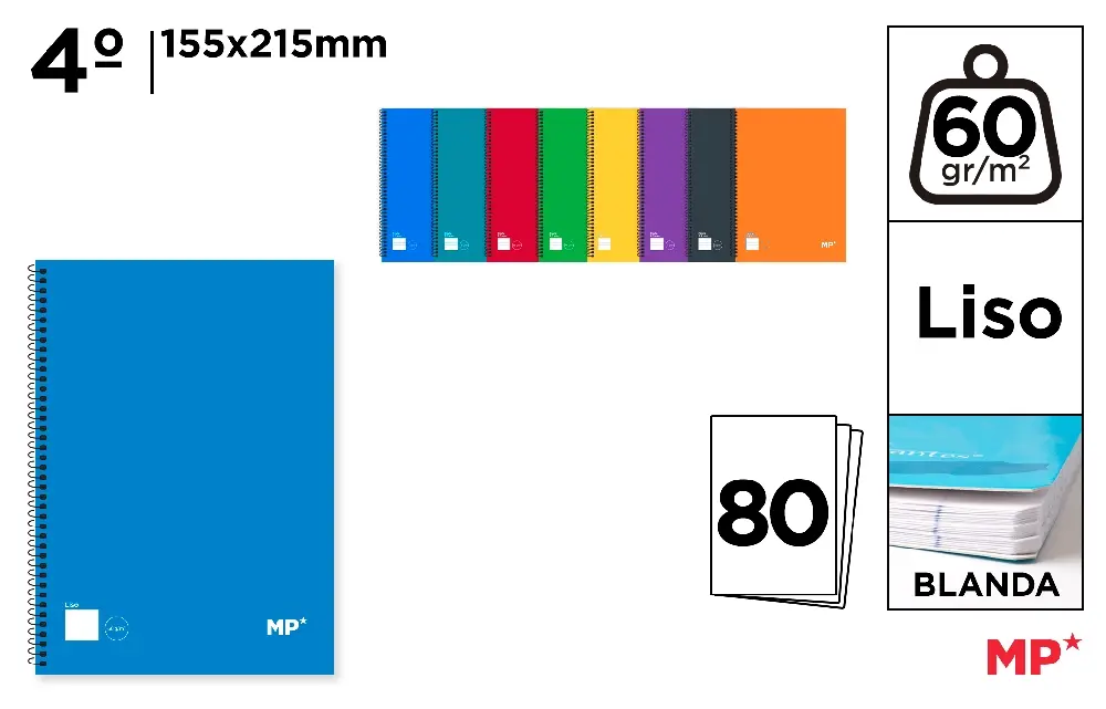 SPIRAL NOTEBOOK SOFT CARDBOARD COVER 80