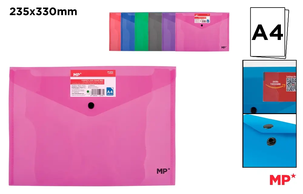 POLYPROPYLENE ENVELOPE FOLDER WITH BUTTO