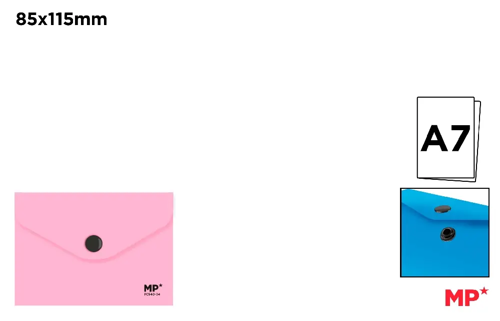 POLYPROPYLENE ENVELOPE FOLDER WITH BUTTO