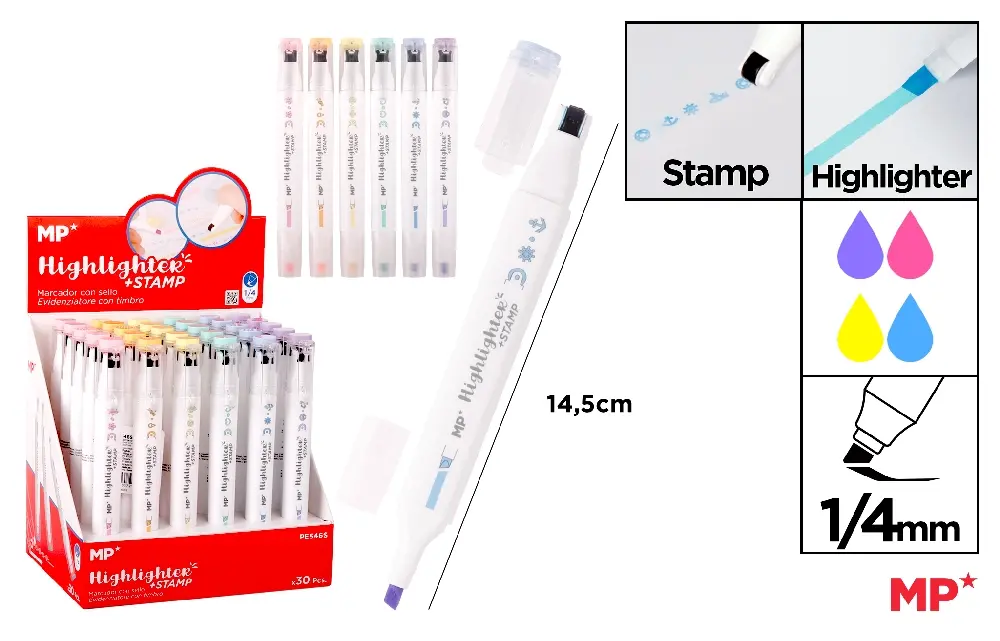 MARKER WITH DECORATIVE STAMP ROLLER