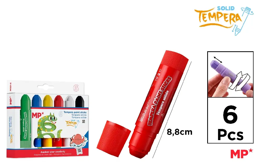SOLID TÉMPERA 6 UNITS.