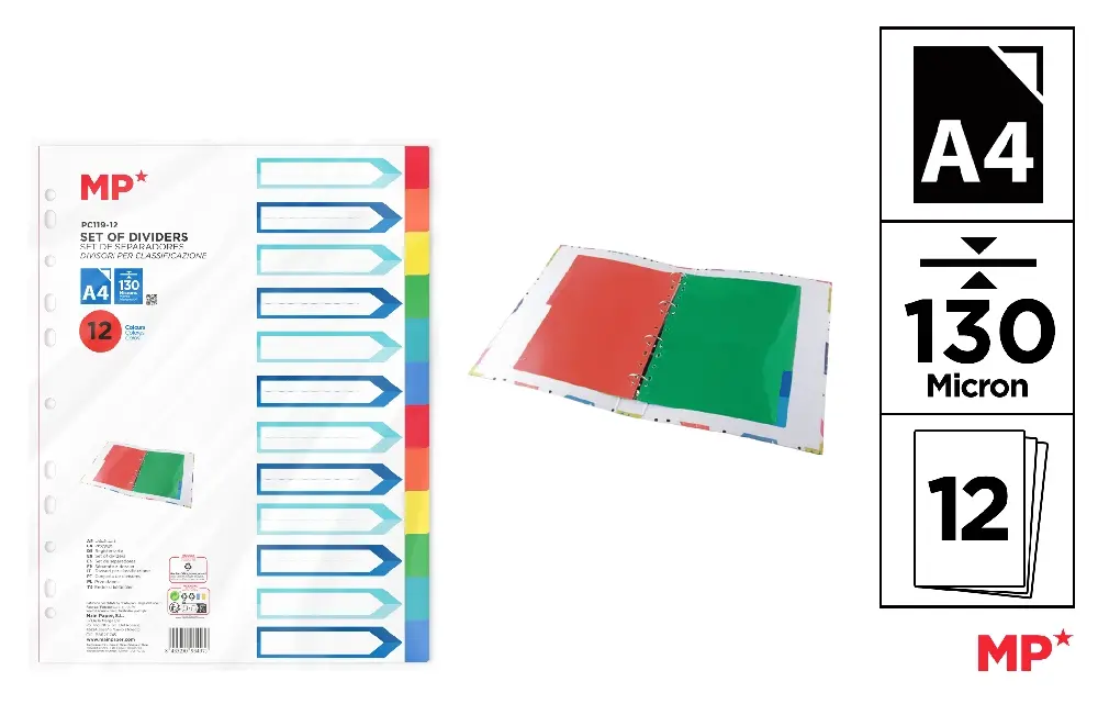 A4 12-Color Dividers