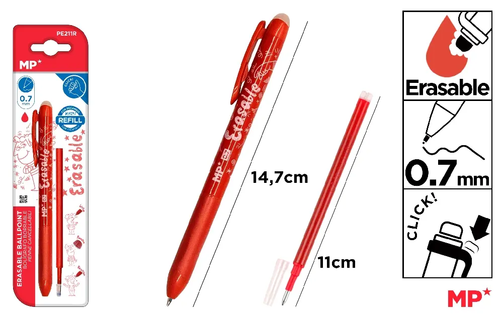 ERASABLE BALLPOINT PEN 0.7 mm