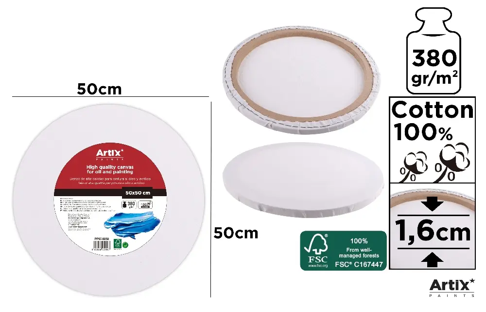 HIGH-QUALITY ROUND CANVAS.