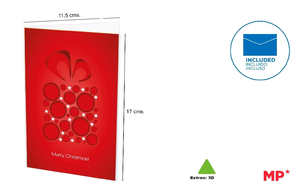 CHRISTMAS CARD CARD 11.5X17CM